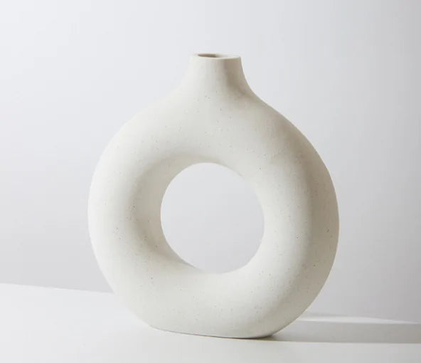 Ceramic Donut Vase for Modern Home Décor