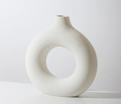 Ceramic Donut Vase for Modern Home Décor