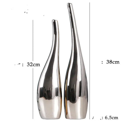 Nordic Gold-Plated Ceramic Vase for Statement Decor