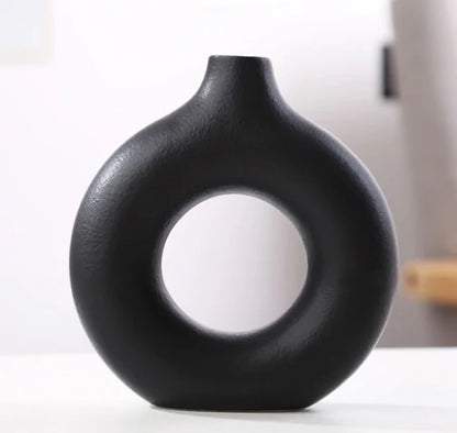 Ceramic Donut Vase for Modern Home Décor