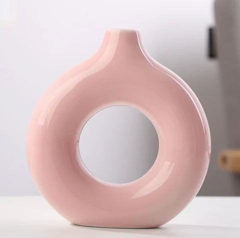 Ceramic Donut Vase for Modern Home Décor