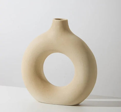 Ceramic Donut Vase for Modern Home Décor