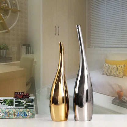 Nordic Gold-Plated Ceramic Vase for Statement Decor
